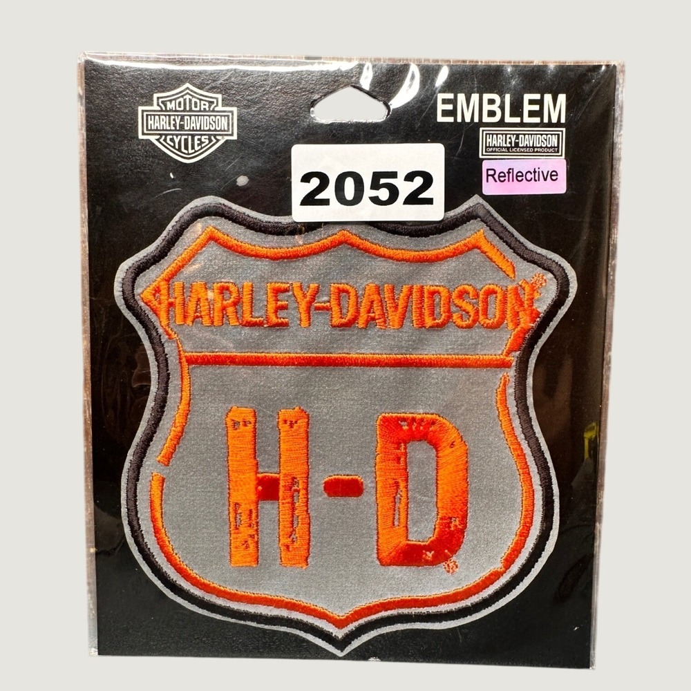 NEW 2007 Harley-Davidson 5" Reflective Sew-On Emblem Patch Shield Embroider Y2K